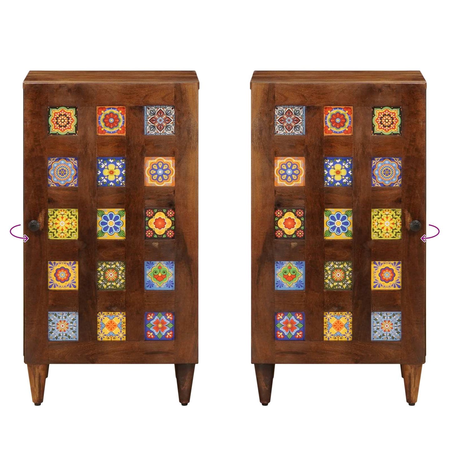 Sideboard with Storage Walnut 40 x 33 x 75 cm Solid Mango Wood