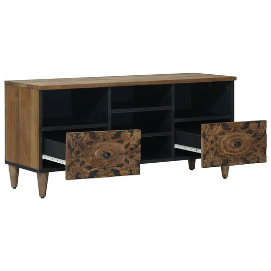 TV Cabinet with Shelf Brown 100 x 33.5 x 46 cm Solid Mango Wood