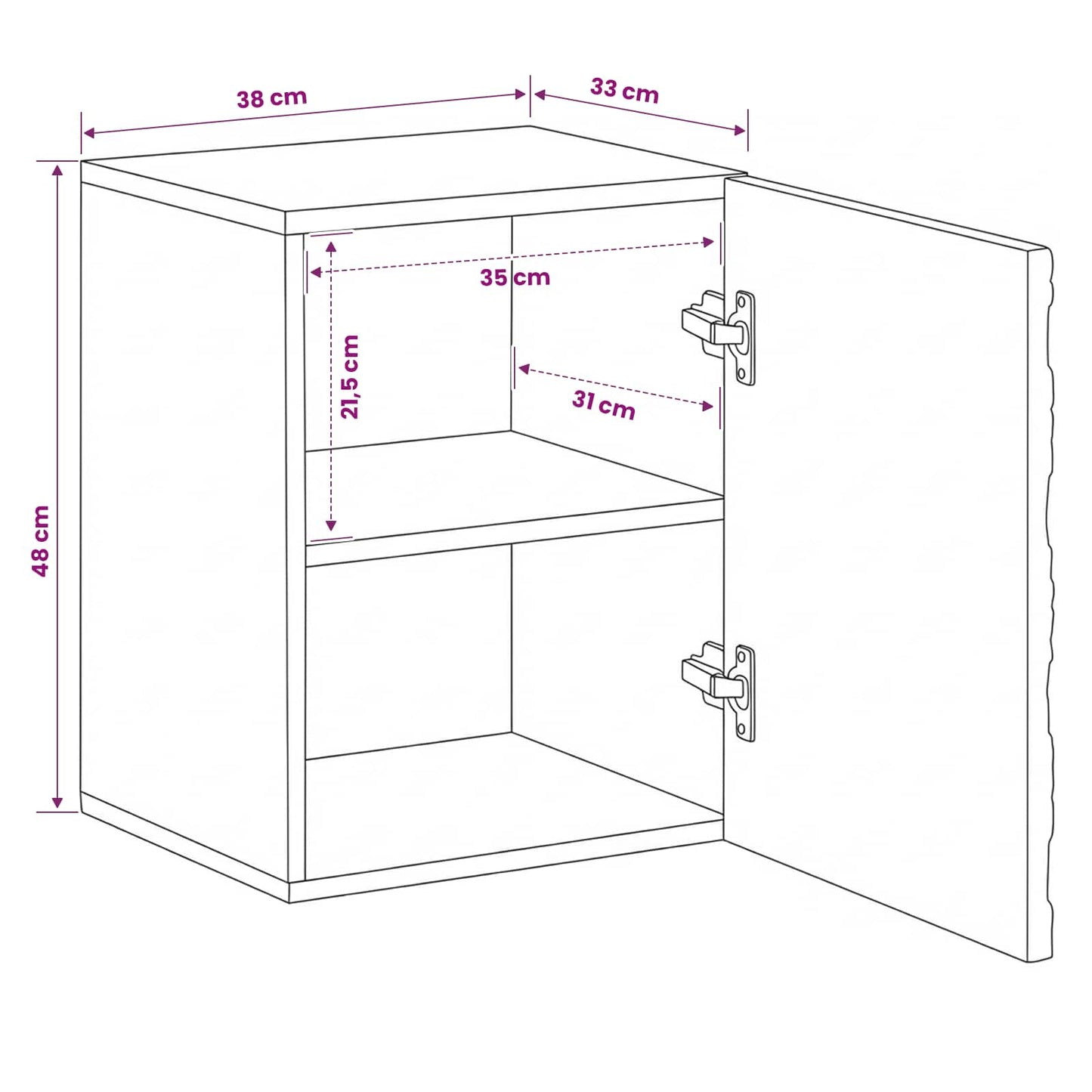 Bathroom Hanging Cabinet Brown 38 x 33.5 x 48 cm