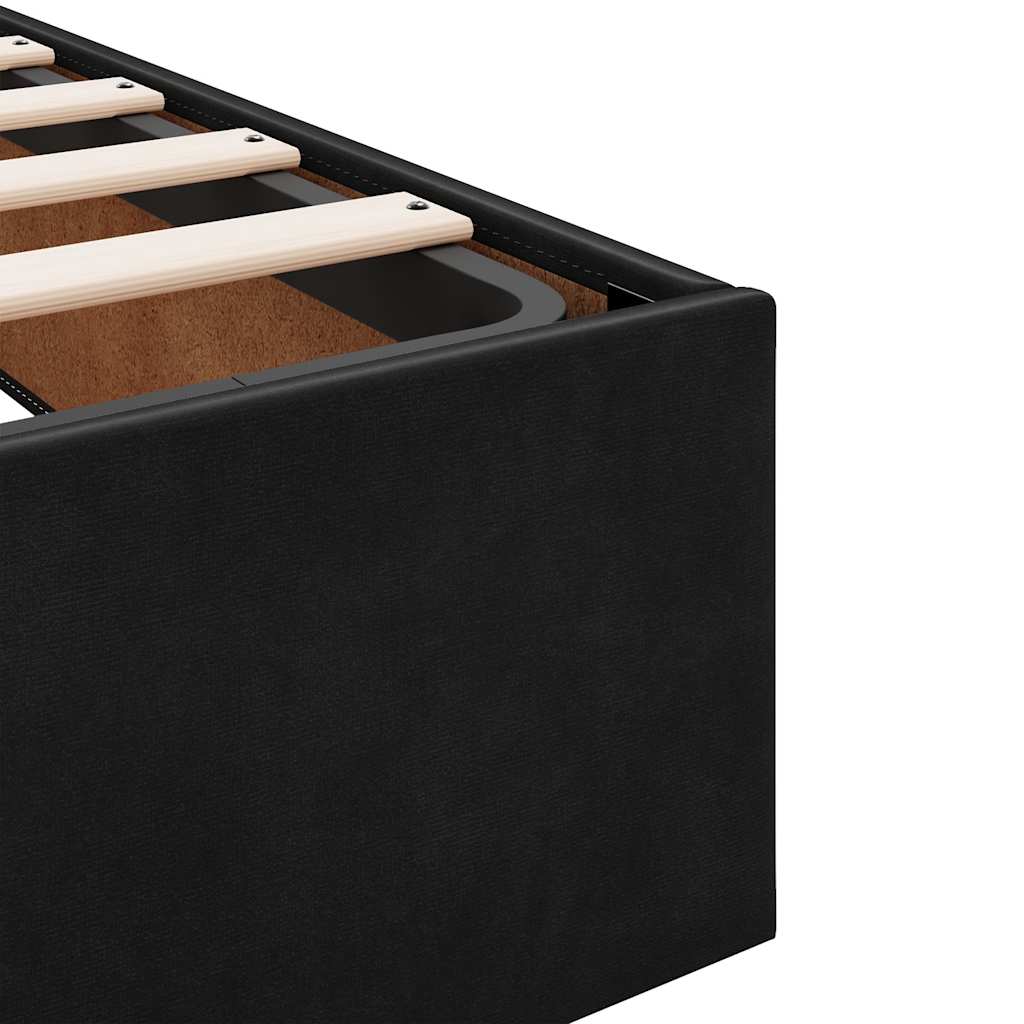 Ottoman Bed Frame No Mattress Black Double Velvet