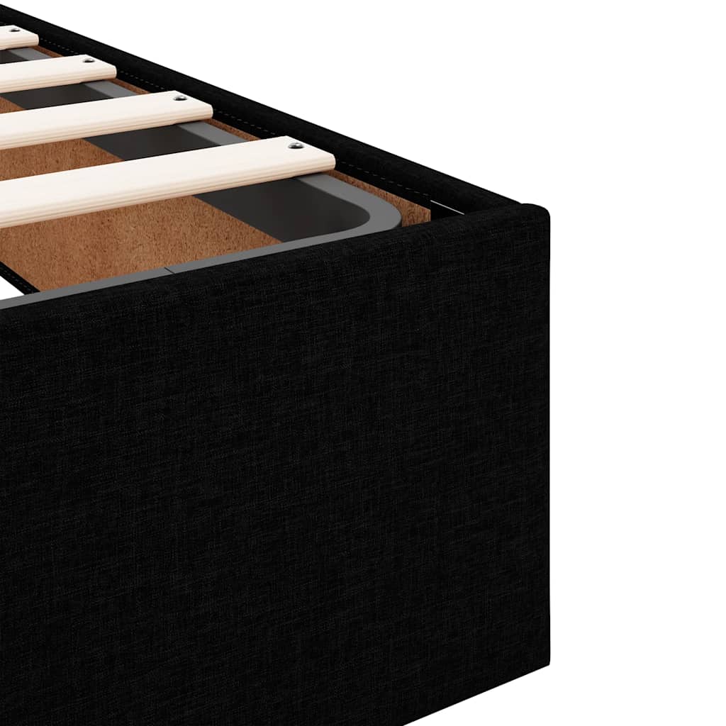 Ottoman Bed Frame No Mattress Black Super King Velvet