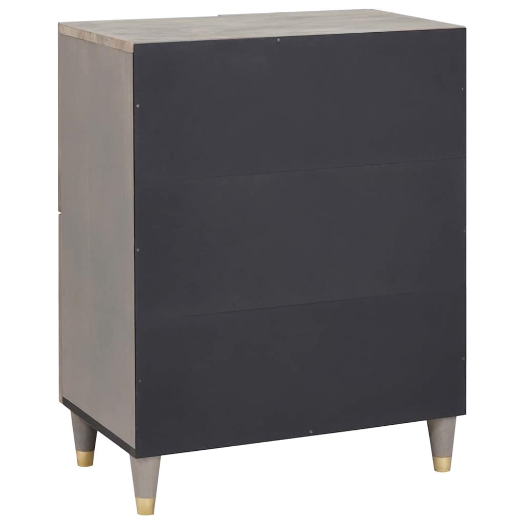 Sideboard Grey and Gold 60 x 33 x 75 cm Solid Mango Wood