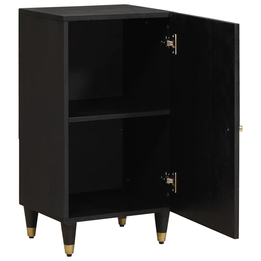 Sideboard with Shelf Black 40 x 33 x 75 cm Solid Mango Wood