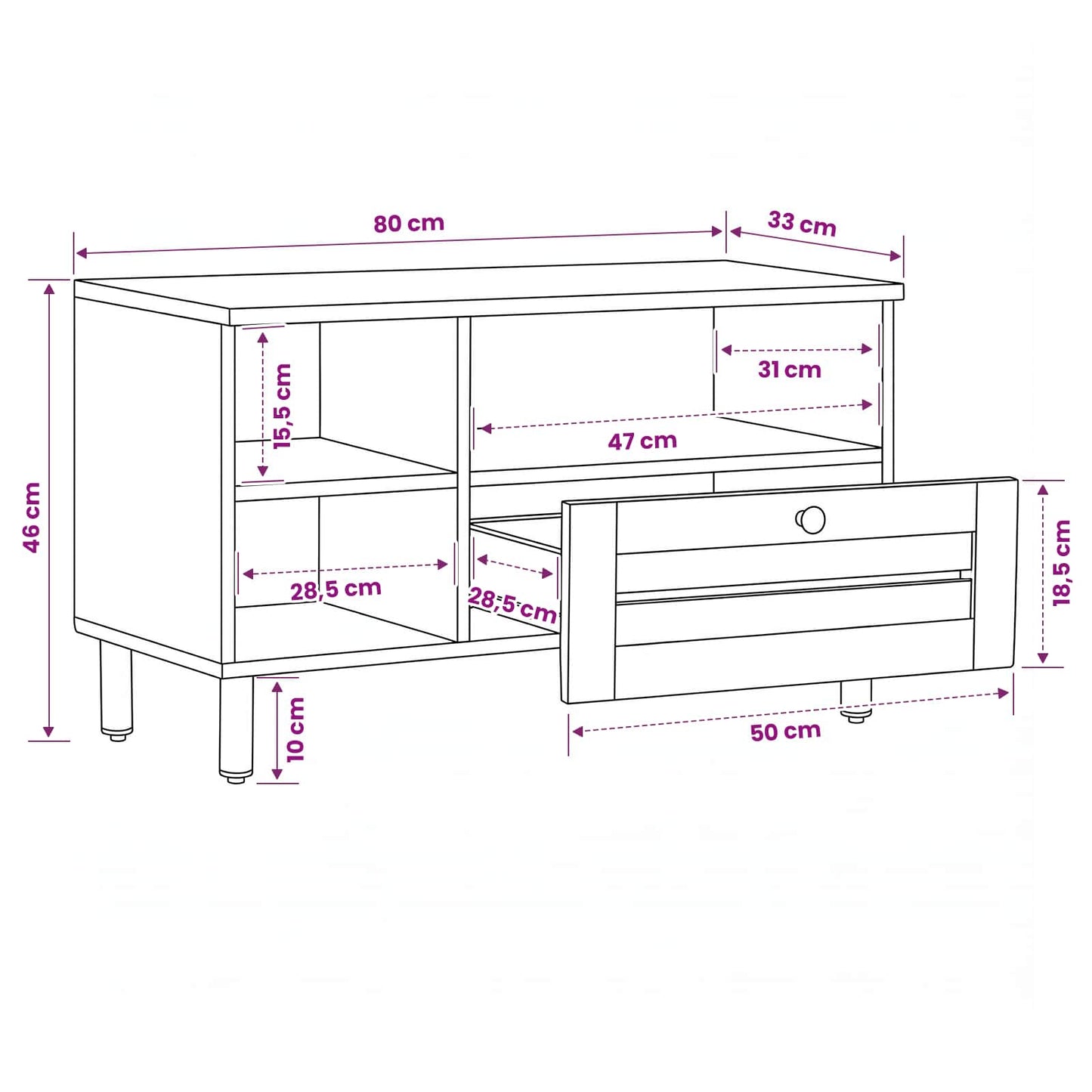 Storage Cabinets Brown 80 x 33.5 x 46 cm Solid Mango Wood