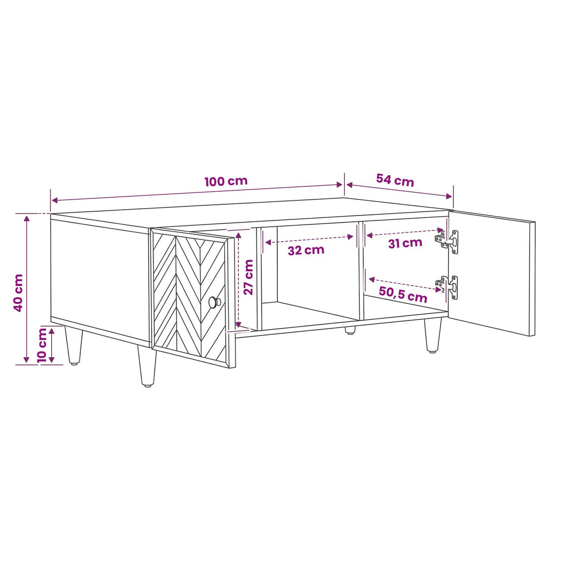 Coffee Table Brown 100 x 54 x 40 cm Solid Mango Wood