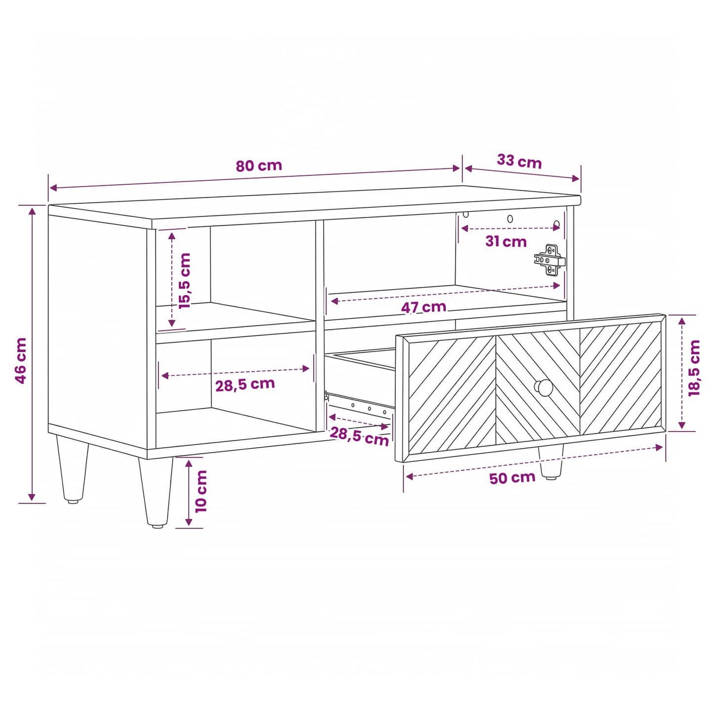Storage Cabinets Brown 80 x 33.5 x 46 cm Solid Mango Wood