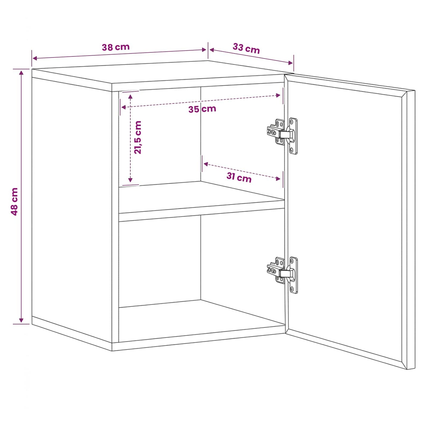 Hanging Cabinet Brown 38 x 33.5 x 48 cm Solid Mango Wood