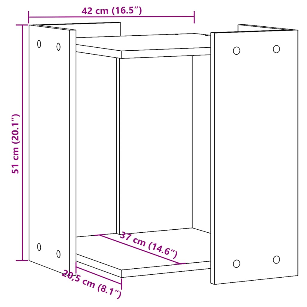 Cat Litter Box Enclosure Concrete Grey 42x42x51 cm Engineered Wood