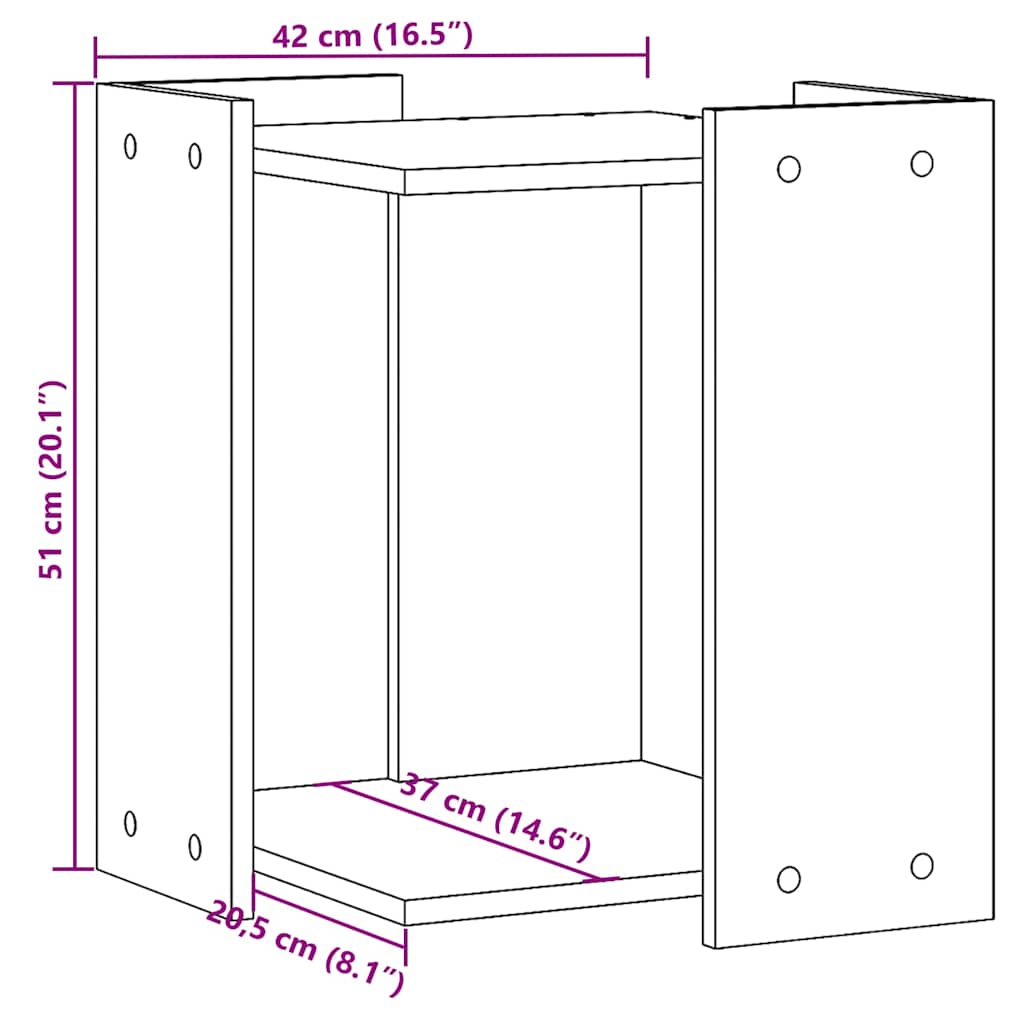Cat Litter Box Enclosure Old Wood 42x42x51 cm Engineered Wood