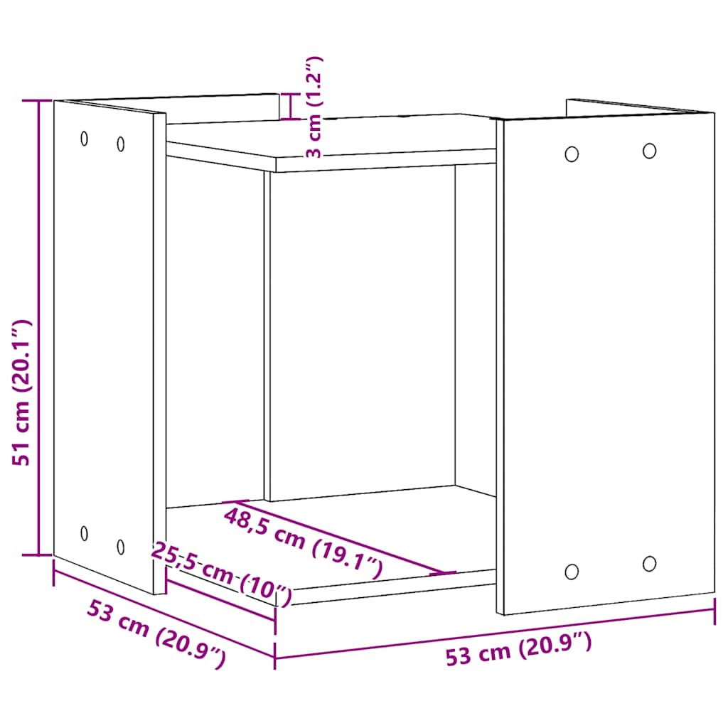 Cat Litter Box Enclosure White 53 x 53 x 51 cm Engineered Wood