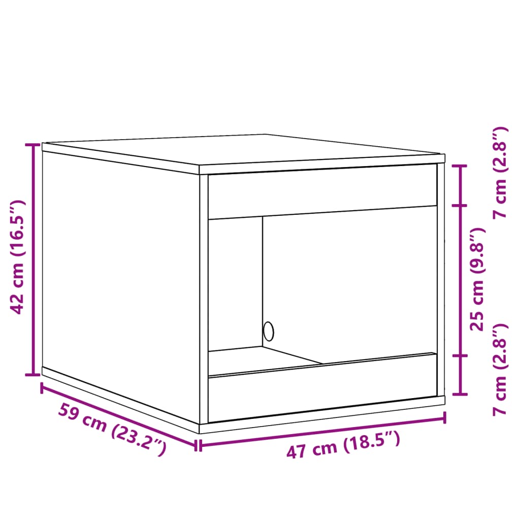 Cat Litter Box Enclosure Concrete Grey 47x59x42 cm Engineered Wood