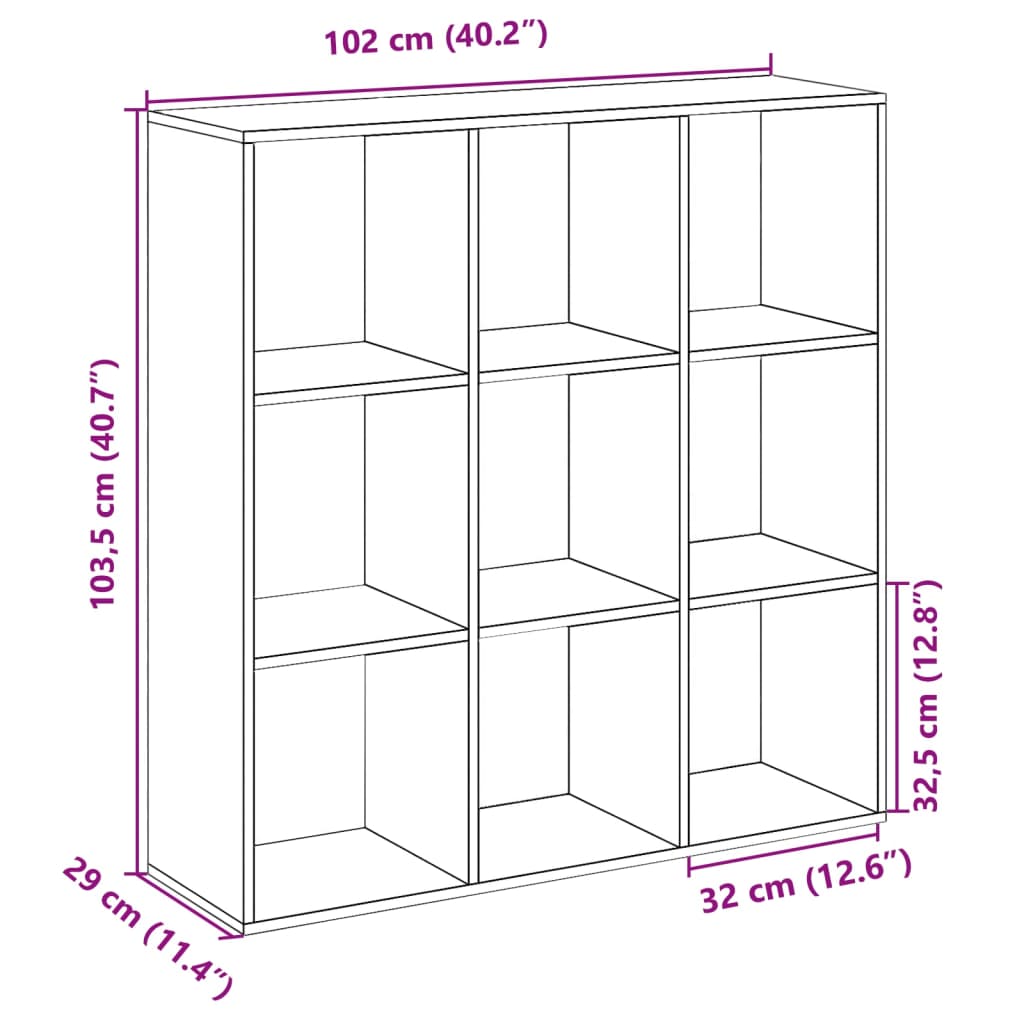 Room Divider Bookcase White 102x29x103,5 cm Engineered Wood
