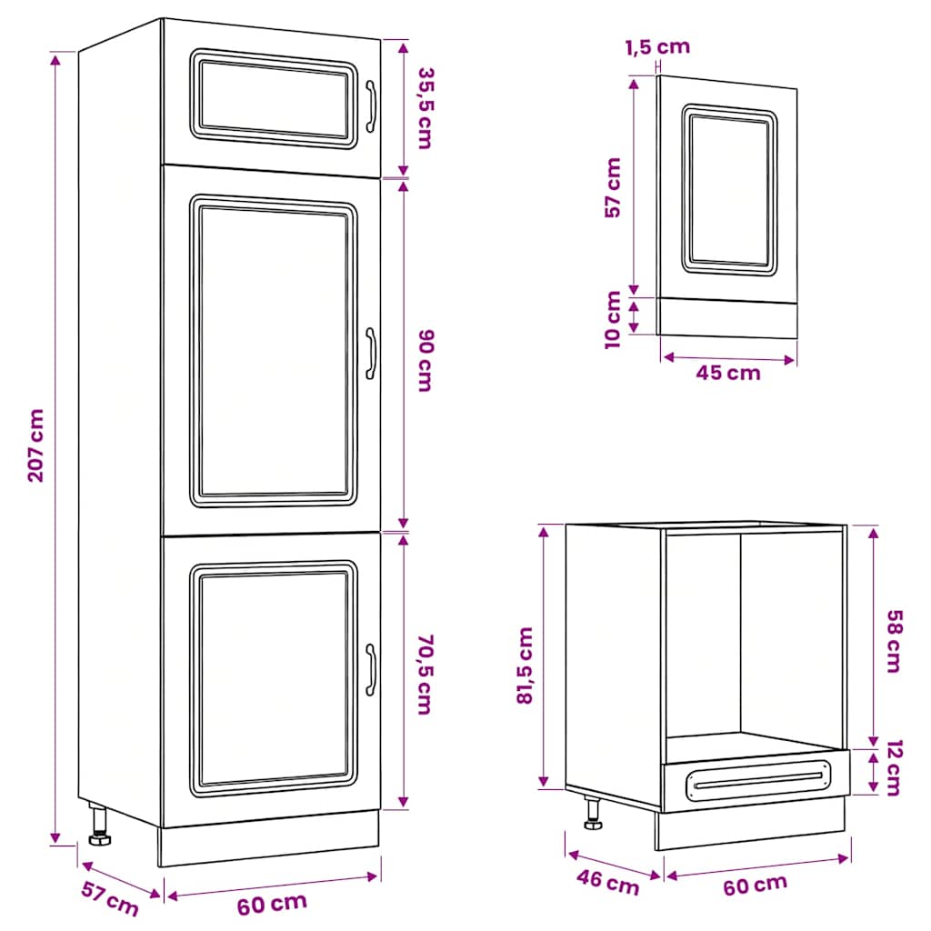 7 Piece Kitchen Cabinet Set "Kalmar" Sonoma Oak Engineered Wood
