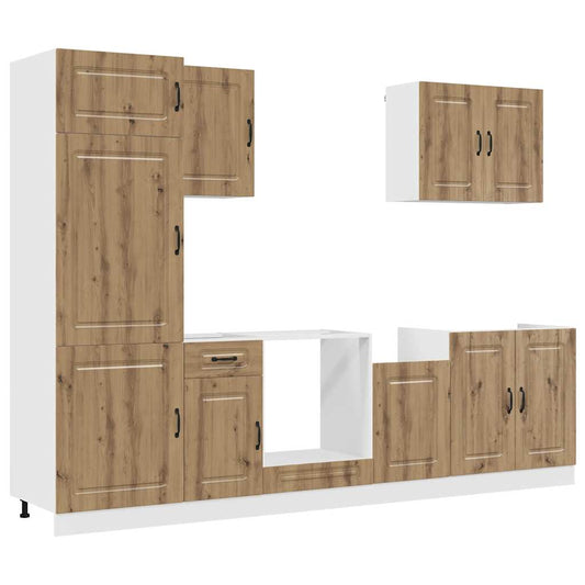 7 Piece Kitchen Cabinet Set Kalmar Artisan Oak Engineered Wood