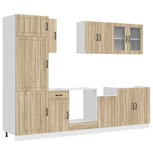 8 Piece Kitchen Cabinet Set Lucca Sonoma Oak Engineered Wood