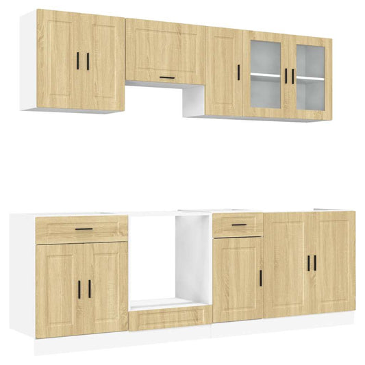 8 Piece Kitchen Cabinet Set Porto Sonoma Oak Engineered Wood