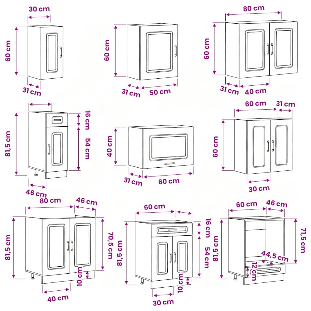 14 Piece Kitchen Cabinet Set "Kalmar" Sonoma Oak Engineered Wood