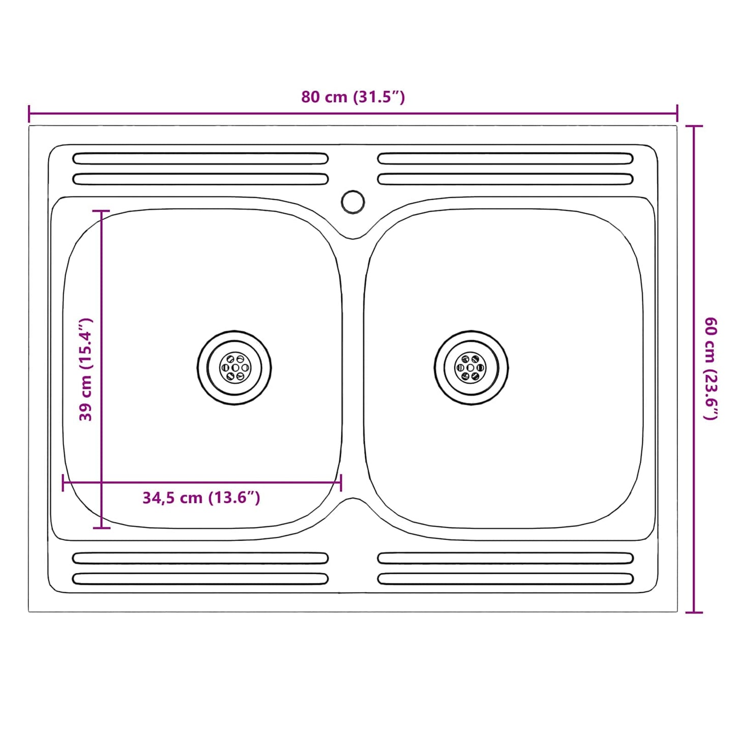 Sink Base Cabinet Lucca 2 pcs Grey Sonoma Engineered Wood