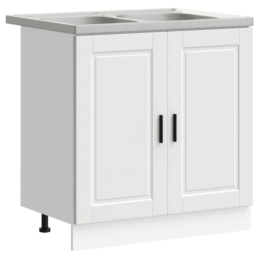 Sink Base Cabinet Porto 2 pcs White 80 x 46 x 81.5 cm