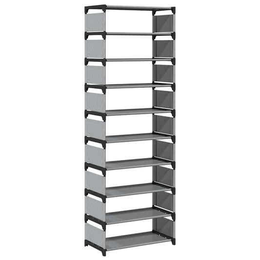 Shoe Rack 10-Tier Grey 54x28x158 cm Non-woven Fabric