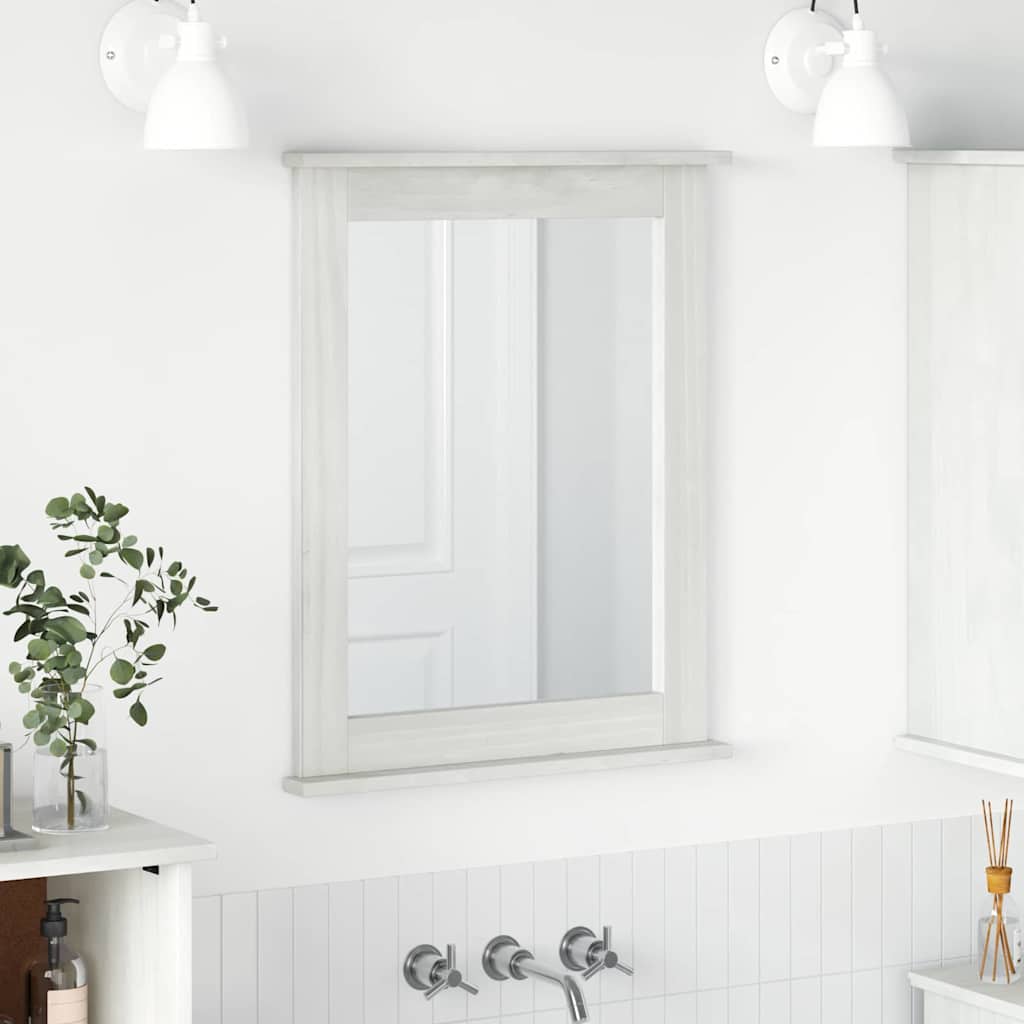 Mirror with Mirror VIGO White 55.5 x 5 x 70 cm Solid pine wood