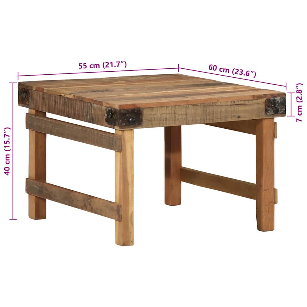Coffee Table Brown 60 x 55 x 40 cm Solid Reclaim Wood