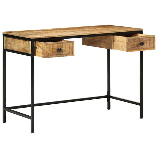 Writing Desk Brown 105 x 50 x 75 cm Solid Mango Wood and Metal