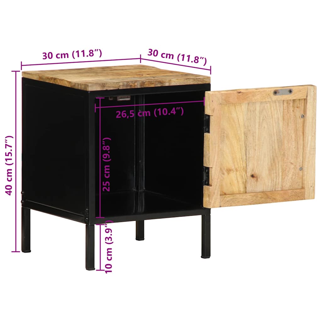 Bedside Cabinet 2 pcs Brown and Black 30 x 30 x 40 cm