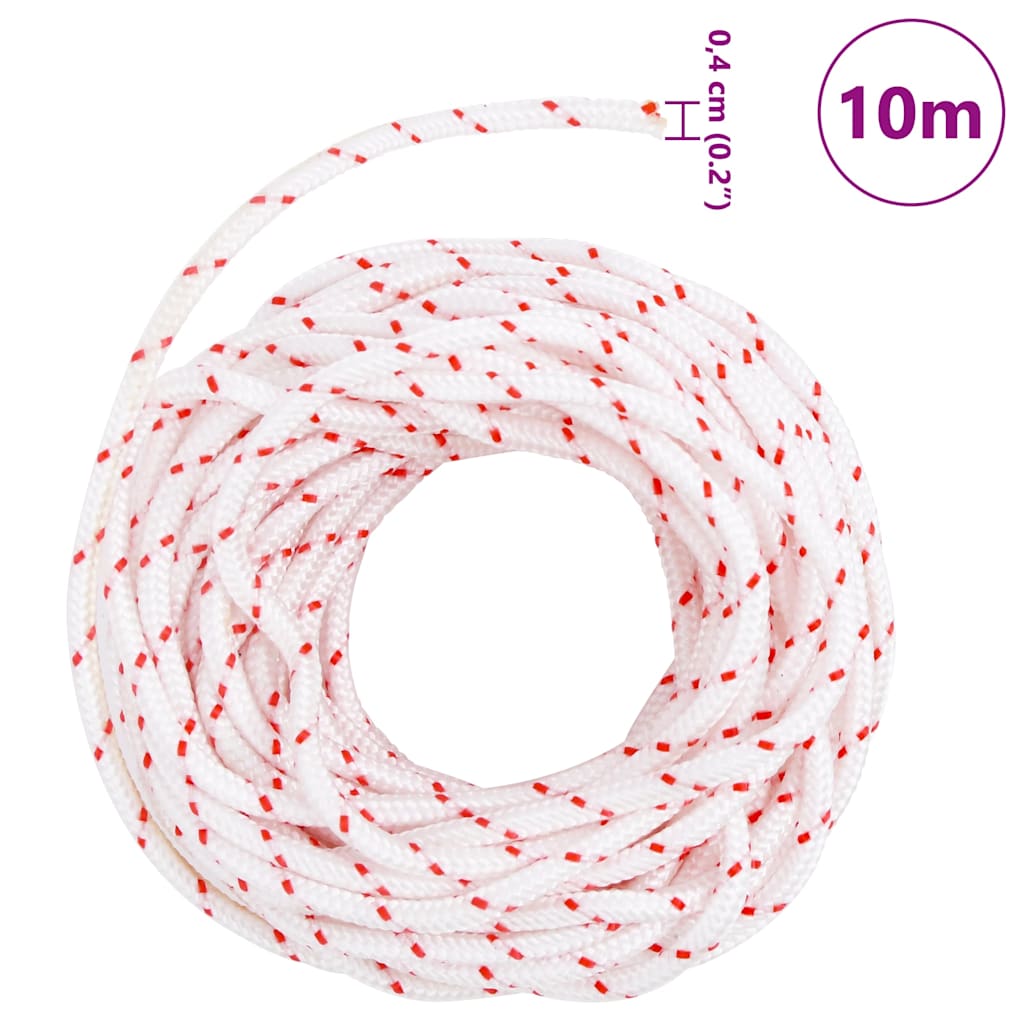 Pull Starter Cord White and Red Ø4 mm 10 m Nylon