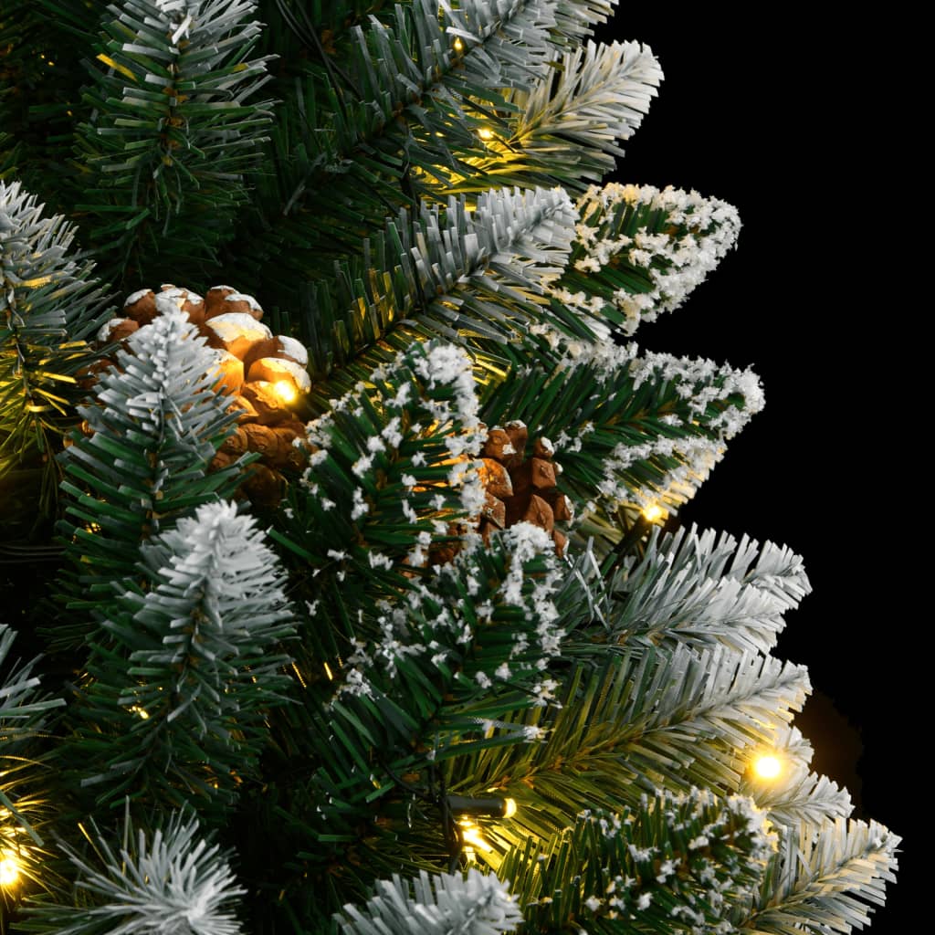 Artificial Christmas Tree Green and White PVC and Steel 47.2 in