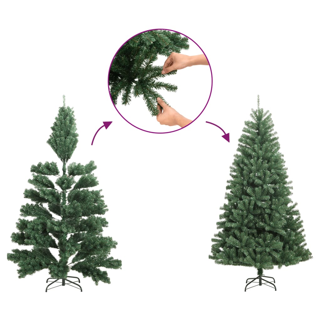 Artificial Slim Christmas Tree Green and white PVC Slim