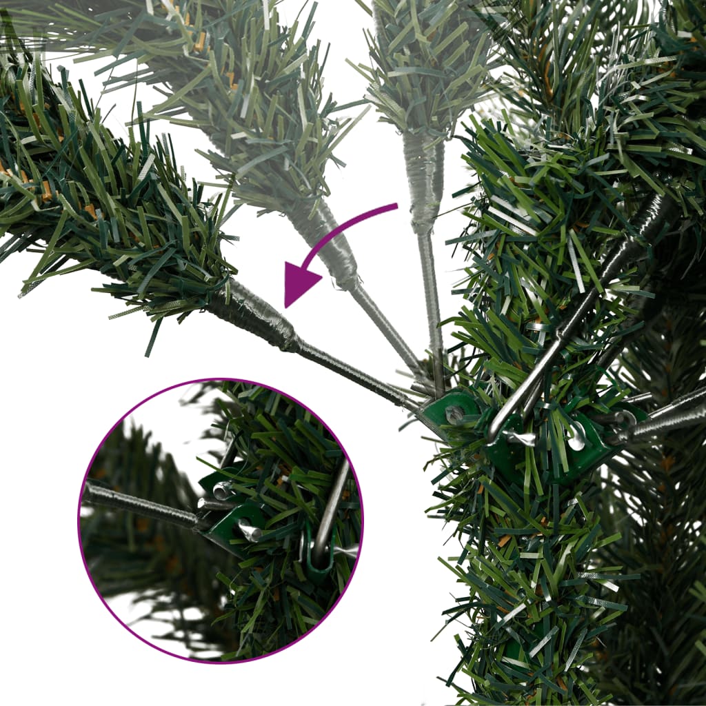 Artificial Slim Christmas Tree Green and white PVC Slim