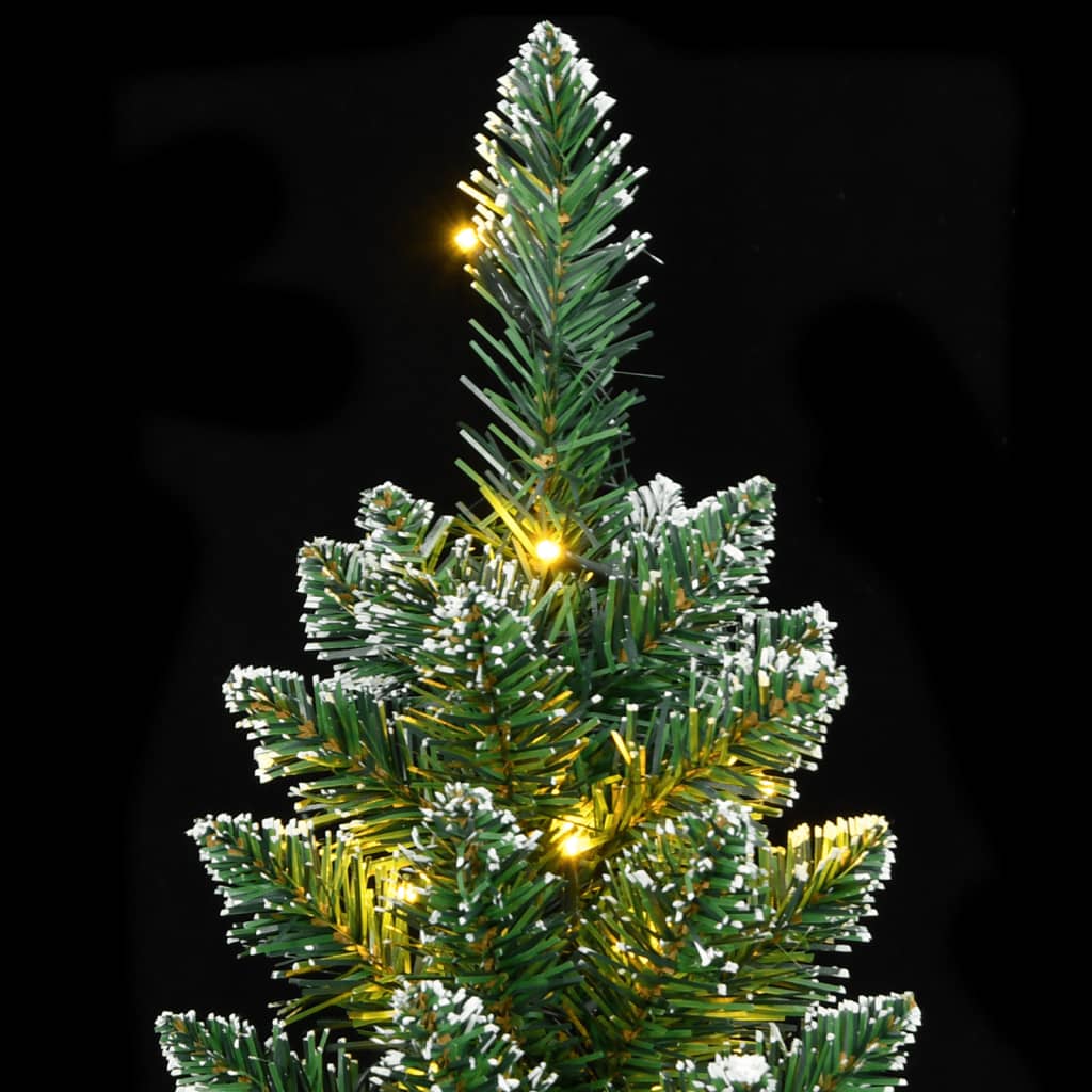 Artificial Slim Christmas Tree Green and white PVC Slim