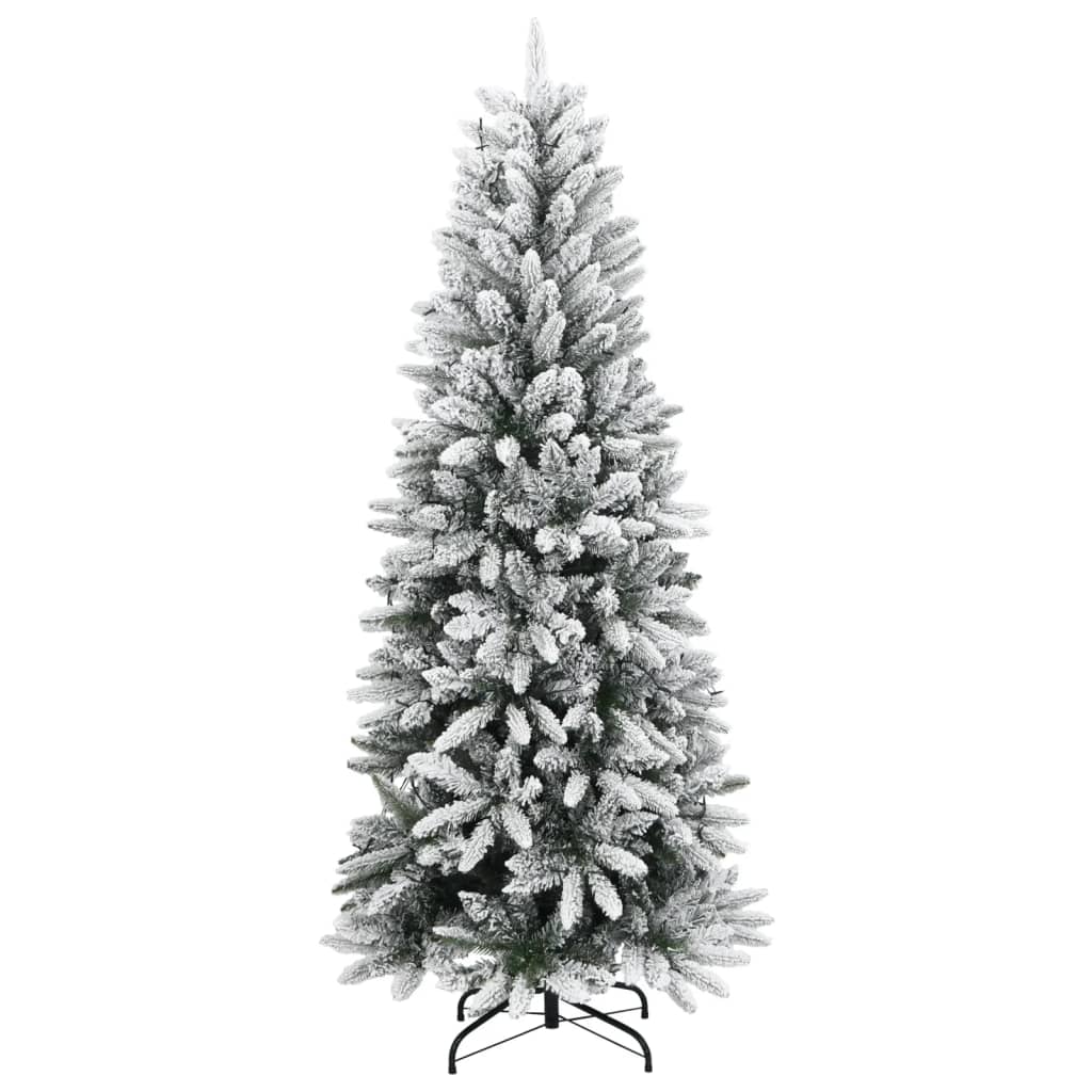 Artificial Christmas Tree Green and White PVC, PE, Steel Large