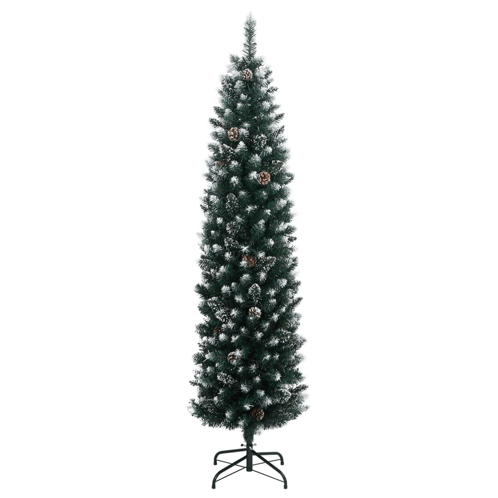 Artificial Christmas Tree Green and White PVC, Steel 82.7 in