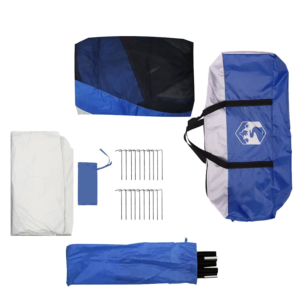 Pool Tent with Removable Fly & Mesh Walls Azure Blue 510x510 cm