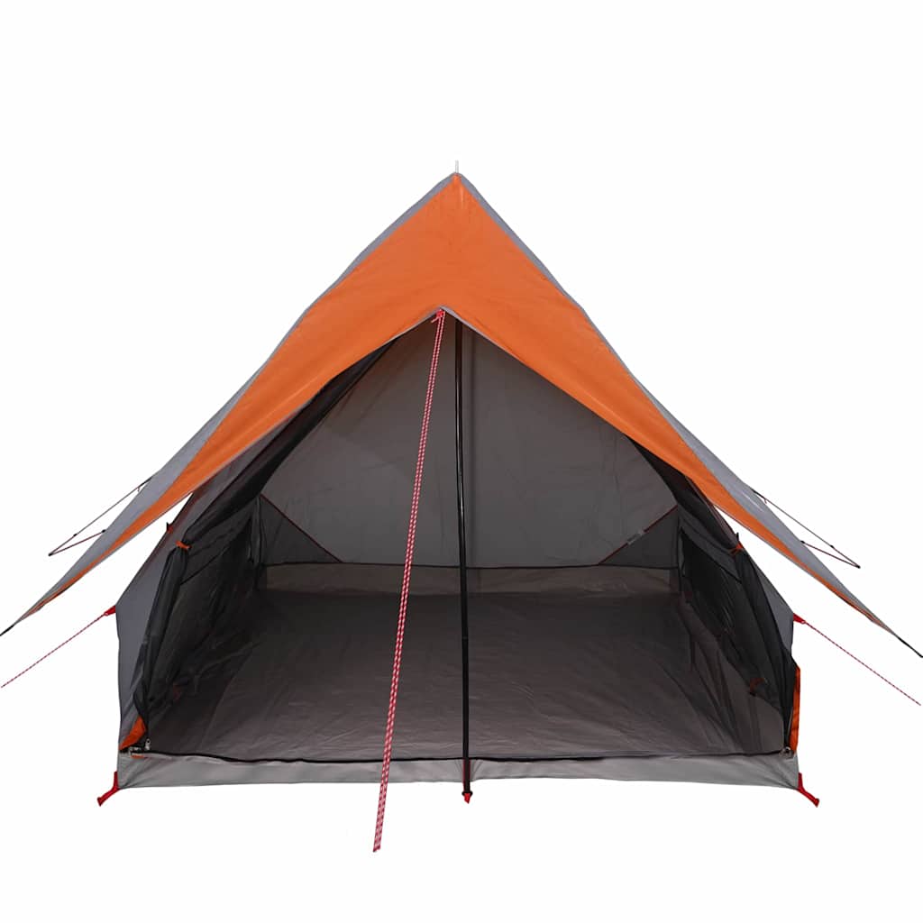 Family Tent with Roof Grey and Orange 220 x 220 x 184 cm
