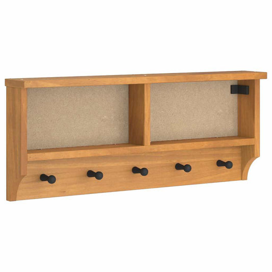 Wall-mounted Coat Rack SANDNES 87x12x35 cm Solid Wood Pine