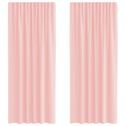 Voile Curtains with Rod Pockets 2 pcs Pink