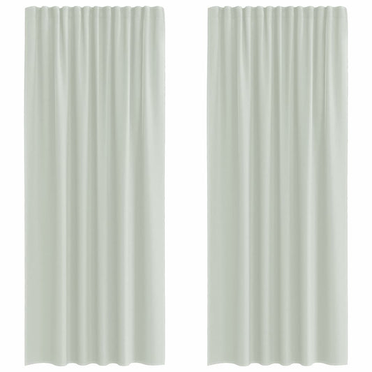 Voile Curtains with Rod Pockets 2 pcs Light Grey