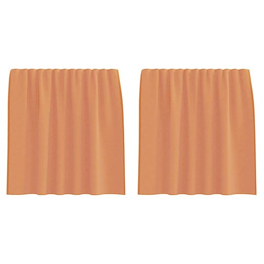 Voile Curtains with Rod Pockets 2 pcs Terracotta