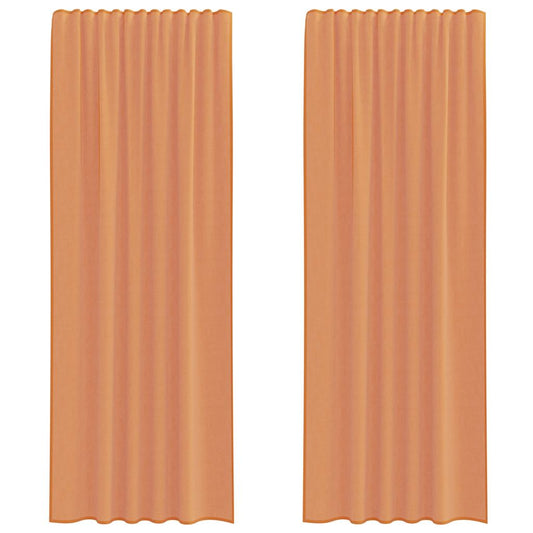 Voile Curtains with Rod Pockets 2 pcs Terracotta