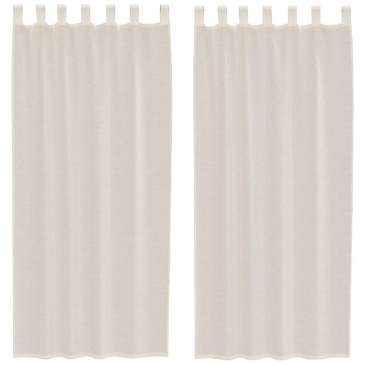 Voile Curtains with Tab Top 2 pcs Cream