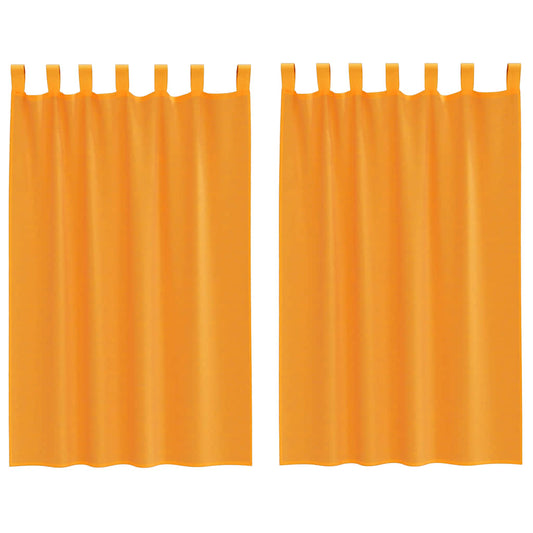 Voile Curtains with Loops 2 pcs Orange 140x175 cm