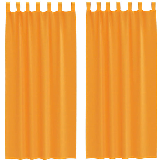 Voile Curtains with Loops 2 pcs Orange 140x225 cm