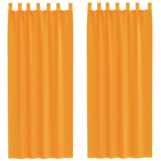 Voile Curtains with Loops 2 pcs Orange 140x260 cm
