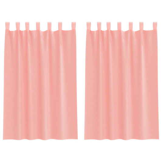 Voile Curtains with Loops 2 pcs Pink 140x175 cm