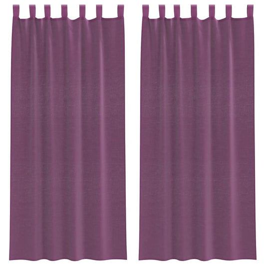 Voile Curtains with Loops 2 pcs Purple 140x225 cm