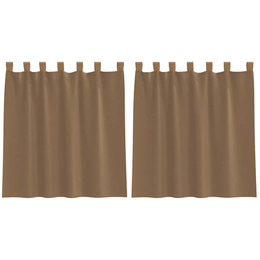 Voile Curtains with Loops 2 pcs Light Brown 140x140 cm