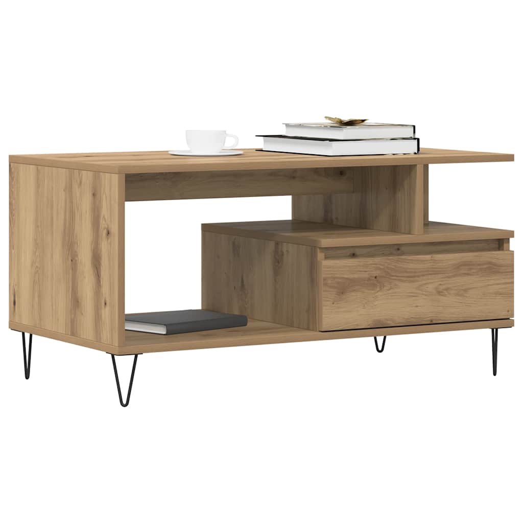 Coffee Table Artisan Oak 90x49x45 cm Engineered Wood